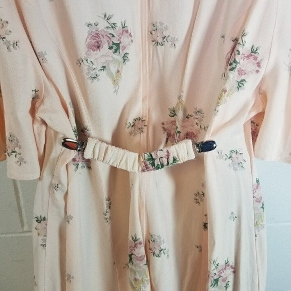 Vtg 90s pink floral modest long midi cottagecore dress plus size - Picture 3 of 10